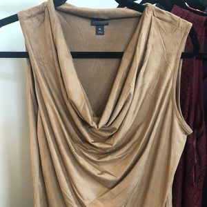 V neck suede blouse